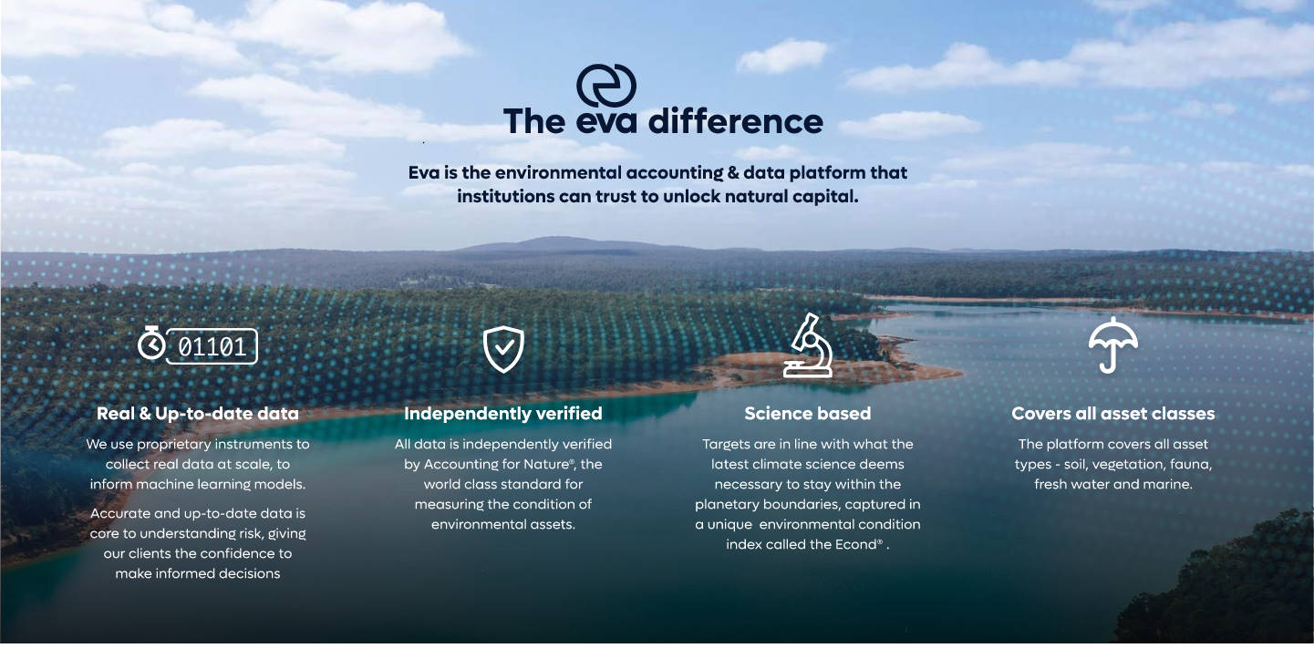 The EVA difference: real-world data, independent verification, science-based accounting and access across the natural capital process